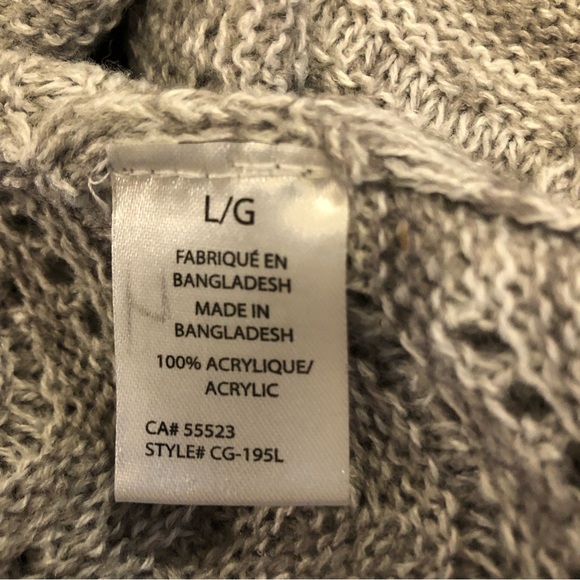 Introspect Light Grey/White Cardigan NWOT - Picture 10 of 11